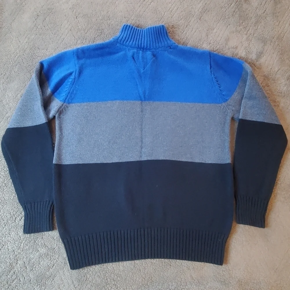 Tommy Hilfiger Kid's Colorblock Long Sleeve 1/4 Zip Sweater